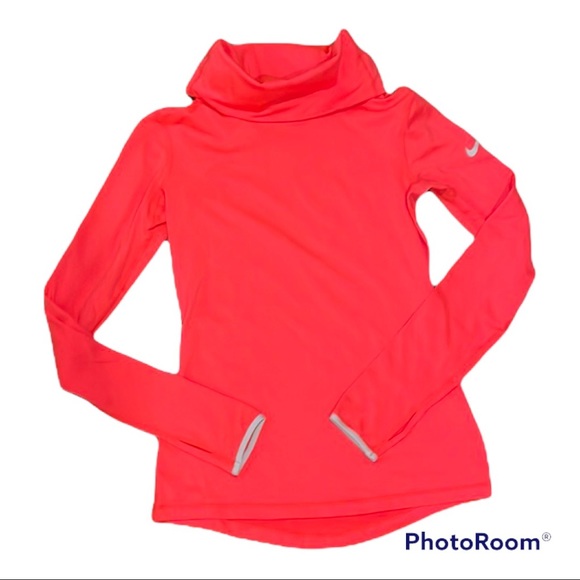 Nike Sweaters - Nike Pro Women’s Small Neon Pink TurtleNeck Dri-Fit Pullover